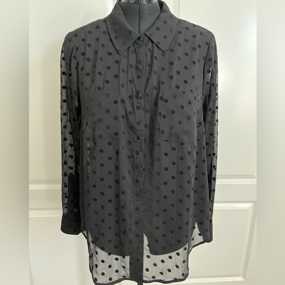 TORRID Sheer Polka Dot Blouse
